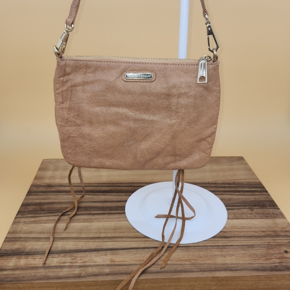 Rebecca Minkoff Tan Crossbody Bag With Gold Hardware And Finishes, EUC - Picture 1 of 5